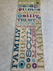 K&COMPANY STICKERS GLITTER WORDS LETTERS WORDS DESIGNS 25PCS (Separate letters)