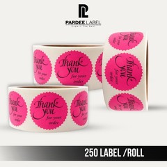 Thank You For Your Order Stickers- Neon Pink 2″ Starburst 250/Roll
