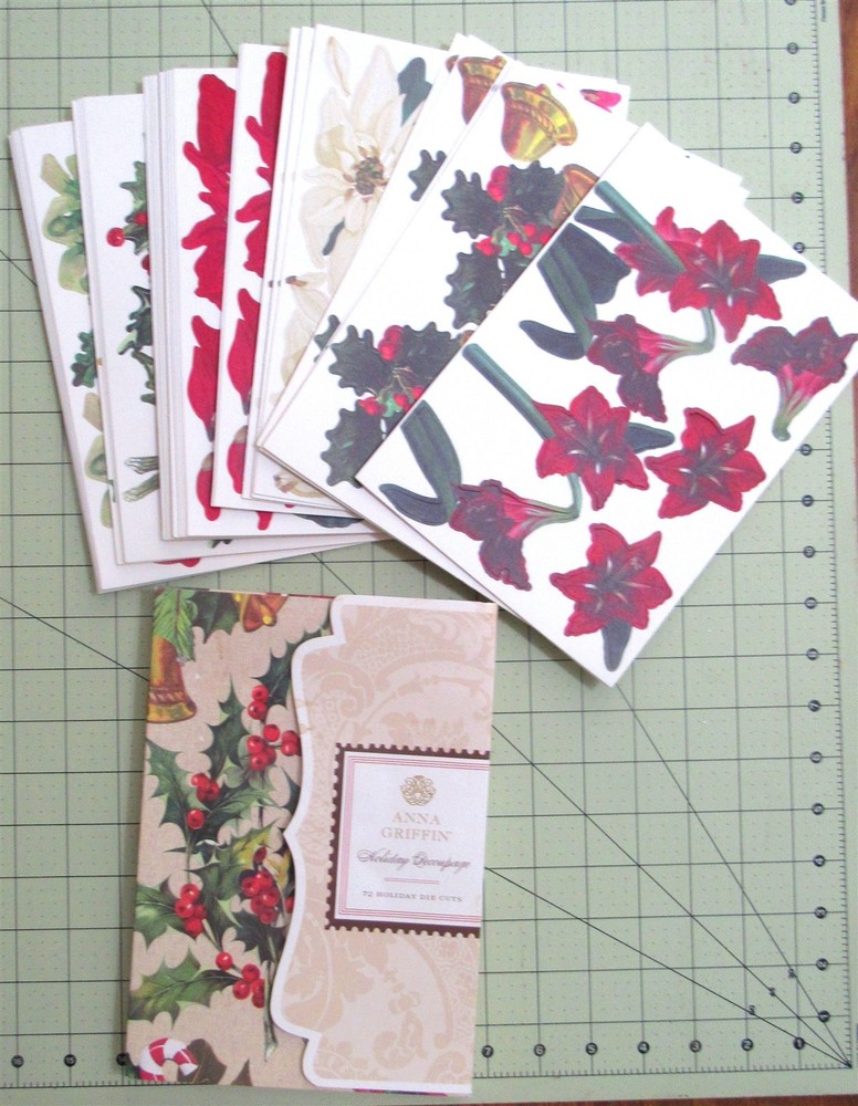 New Anna Griffin «Holiday Decoupage» 72 Holiday Die Cuts