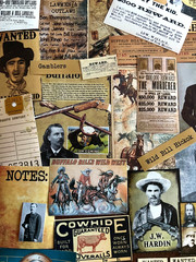 #780 – RARE WILD WEST GUNFIGHTER GAMBLER LAWMEN OUTLAW JUNK JOURNAL KIT 100+ PCS