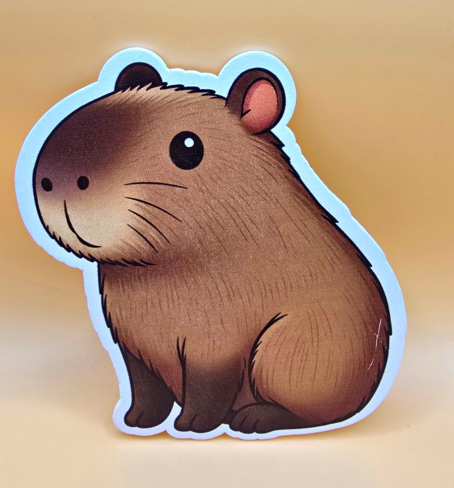 Capybara Animal Die Cut Scrapbooking Craft Embellishment Shape Brown White