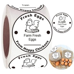 Farm Fresh Eggs Stickers 500 Pcs Farm Fresh Eggs Carton Labels Per Roll – 1.5…