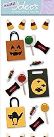 HALLOWEEN Trick or Treat Trunk Candy Bag Corn Bar Lollipop Jolee’s stickers