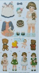 NEW! AFROCAT PAPER DOLL MATE DECO STICKER SET 6 PCS. BOY GIRL DOLL STICKERS USA