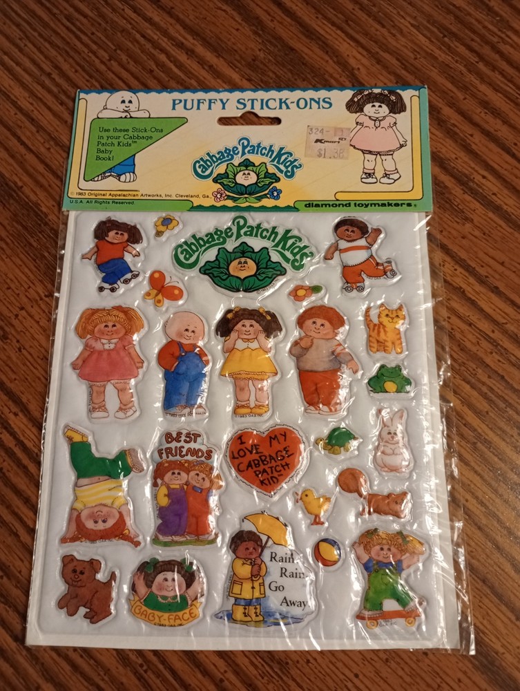Vintage 80’s Cabbage Patch Kids Puffy Stick-Ons Stickers NEW Unopened