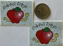 SCHOOL DAYS Stickers(2pc)Provo •Apple*Worm*Reward*Education*Teachers*Gift