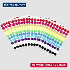 700 PCS Dot Stickers 3/4 Inch Color Coding Labels Round Colored Dot Stickers, 10
