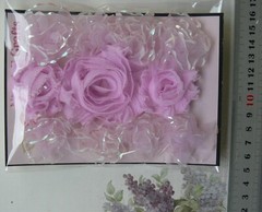 ORCHID MAUVE Fabric Flower Mix – 11 Pk Organza 40-60mm NJC G5 B