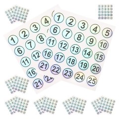15 Sheets Numbered Bottle Stickers Self Adhesive Numbers for Tracking Items