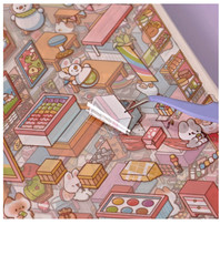 3D Miniature Diorama Sticker Book Cute DIY Scenery Town Scrapbooking Journal