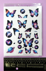 Galaxy Butterflies Sticker Sheet Pack Of 11