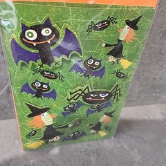 Lot Vintage Hallmark AGC Stickers Sticker Sheets Halloween Ghost Dogs Bat Witch
