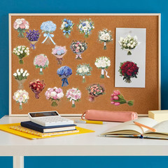 50Pcs Transparent Flower Bouquet Sticker Waterproof Vinyl Aesthetic Clear Floral
