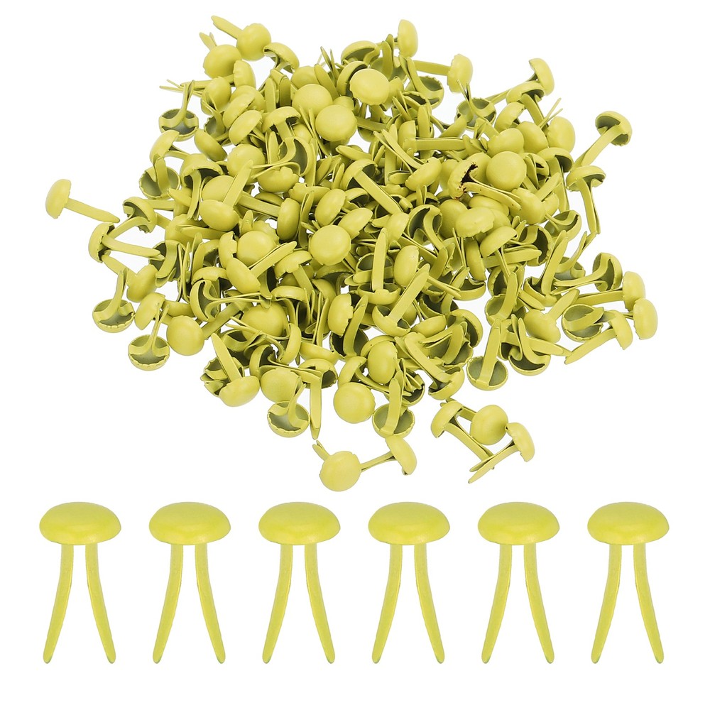1000 PCS Paper Brass Fasteners Split Pins, Yellow, 4.5 x 8 mm