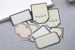 16pcs vintage label stickers | collage style frame label receipt themed white m