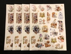 Ruth Morehead Dog Cat Stickers by Current ~ 4 Large Sheets Scrapbooking Crafts