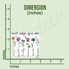 (3Pcs) God Says You are Unique Special Lovely Sticker Inspirational Christian