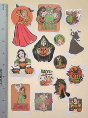 Disney Princess / Happy Halloween 14 Vinyl Decal Stickers. Waterproof.