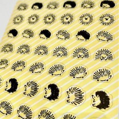 CLEAR HEDGEHOG STICKERS Craft Kids Scrapbook Vinyl Sticker Sheet Animal Kawaii