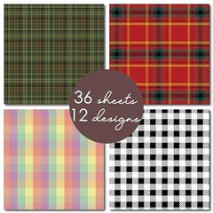Plaid Tartan Flannel 12×12 Scrapbook Paper Pad 36 Sheets Double Sided Cardstock