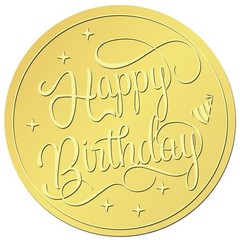408Pcs Happy Birthday Gold Foil Embossed Stickers 2″ Self Adhesive Envelopes …