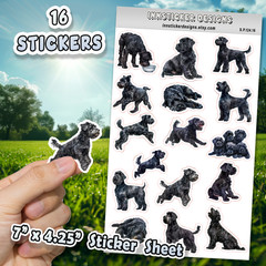 Black Russian Terrier Dog Stickers for, Scrapbooks, Planners, Glossy, Matte