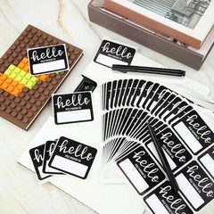 480 Name Tag Stickers with Black Marker – Perfect for Home, School, Office & Eve