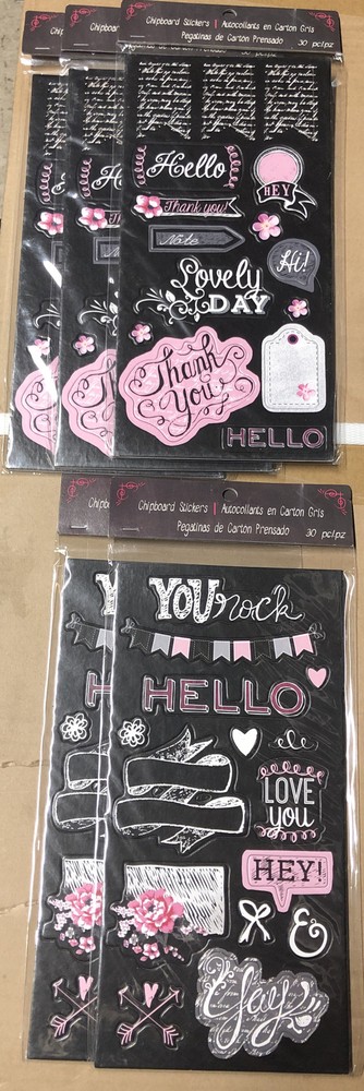 4 Sheets Of Michaels Scrapbooking Chipboard Stickers New 150 Stickers Total
