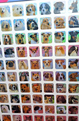 Vintage Laser Stickers – Square Dogs 3/4″ Pack of 96 New in Package Acid Free