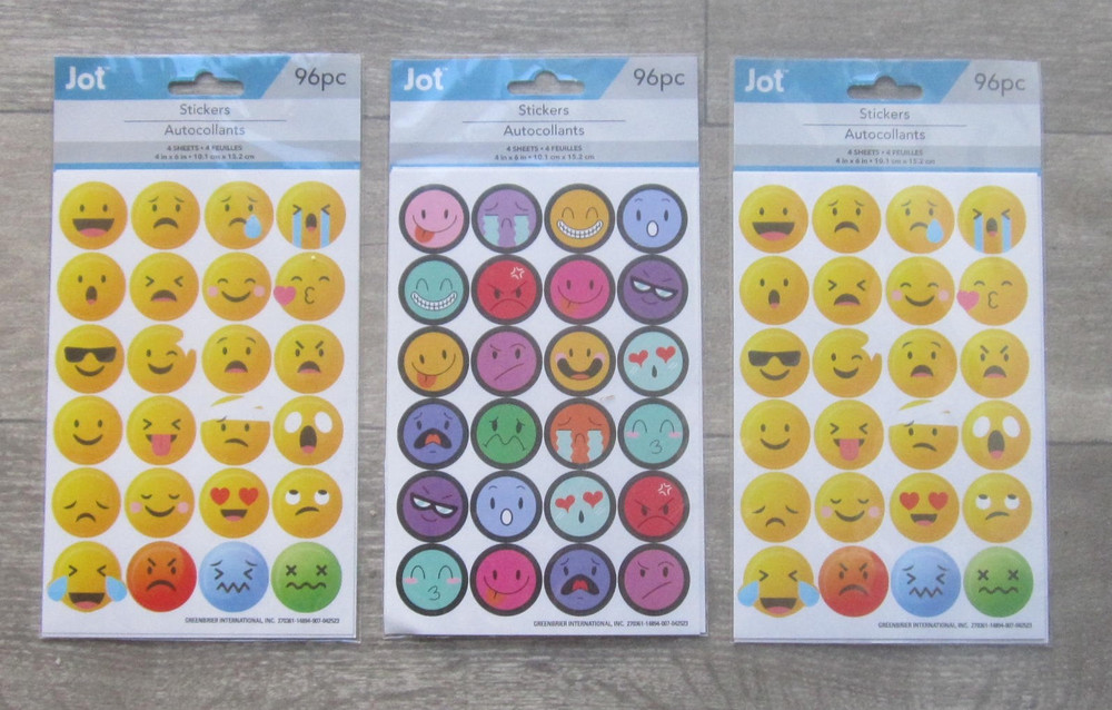 Jot Emoji 288 Pcs Stickers 3 Pkgs New!