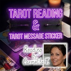Tarot Reading With Tarot Card Printed Message Physical 4×6 Inches Sticker