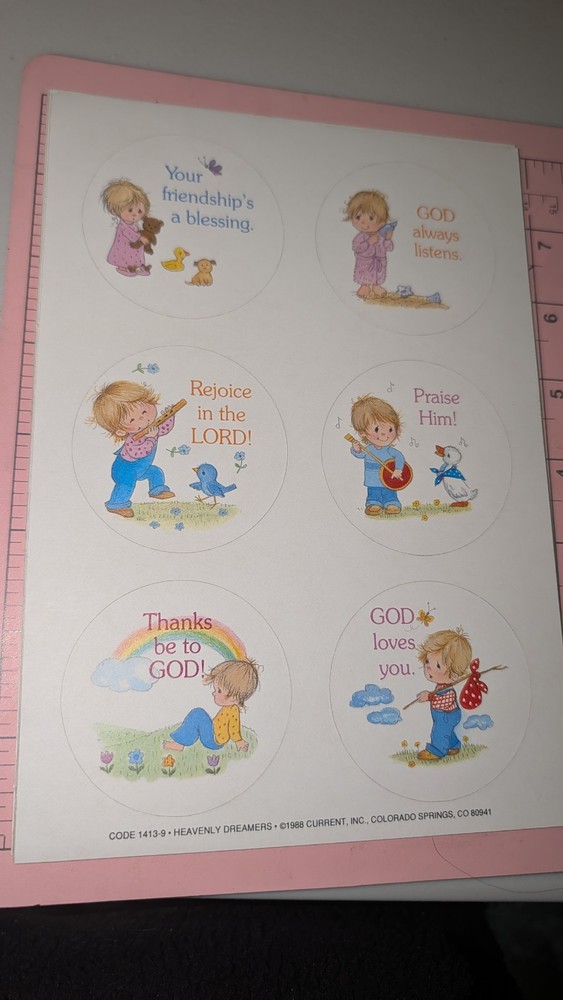 Vintage Current Inc Stickers Heavenly Dreamers Religious God 1 Sheet (Design #2)