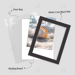 11×14 Picture Mats Pack of 25 Black Acid Free Bevel Cut for 9×12 Photo
