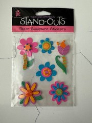Provo Craft The Third Dimension Stand-Outs Funky Floral Paper Sculpture Stickers