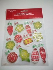 Crafts Stickers Christmas Ornaments Red Green Different Shapes Patterns Foil