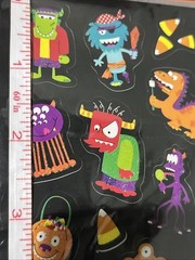 Rare Vintage 50 Stickers Collectible Halloween Glitter Monsters Candy Creatures