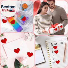 Heart Stickers, Valentines Stickers for Kids, 1.5 Inch 240PCS Glitter Red Large