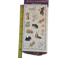 2 Sheets Hallmark Sealed NOS Vintage Dogs Stickers Pack Beagle Dalmatian Poodle