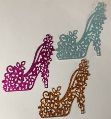 VICTORIAN SHOE Die-Cuts(3pc)Stripper Heel•Dancing•Glitter•Metallic•Prismatic•