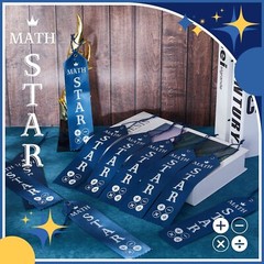 50 Math Star Award Ribbons Student Prizes for School Competition Navy