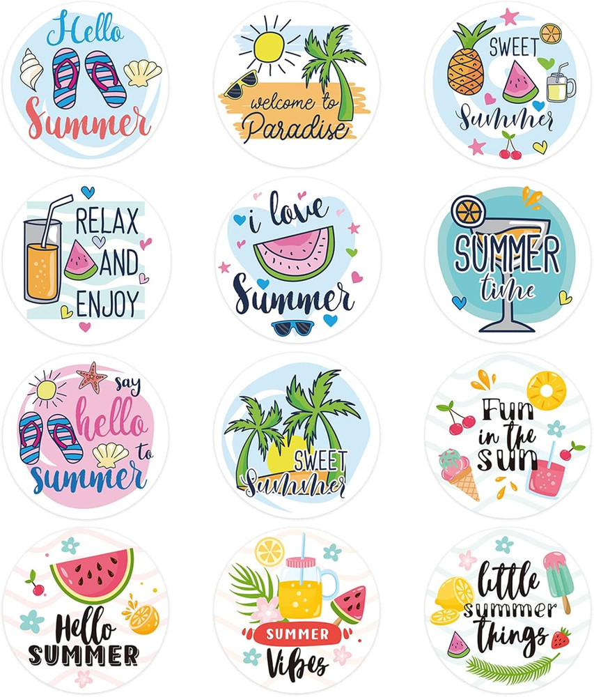 360PCS Summer Stickers for Kids, Individual Cute Hello Summer Beach Watermelon B
