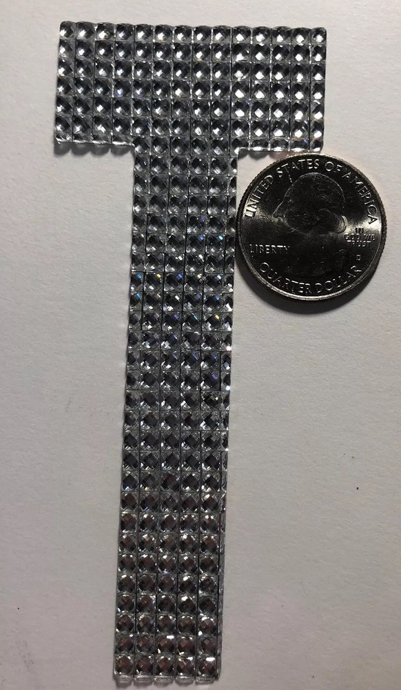 GIANT SILVER RHINESTONE LETTER “T” Stickers(1pc)JoAnn’s•Name•Initial •Label•Last