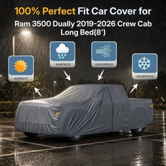 Ram 3500 Truck Cover Custom Fit 2019-2026 Crew Cab Cab Long Bed(8′) with Door…