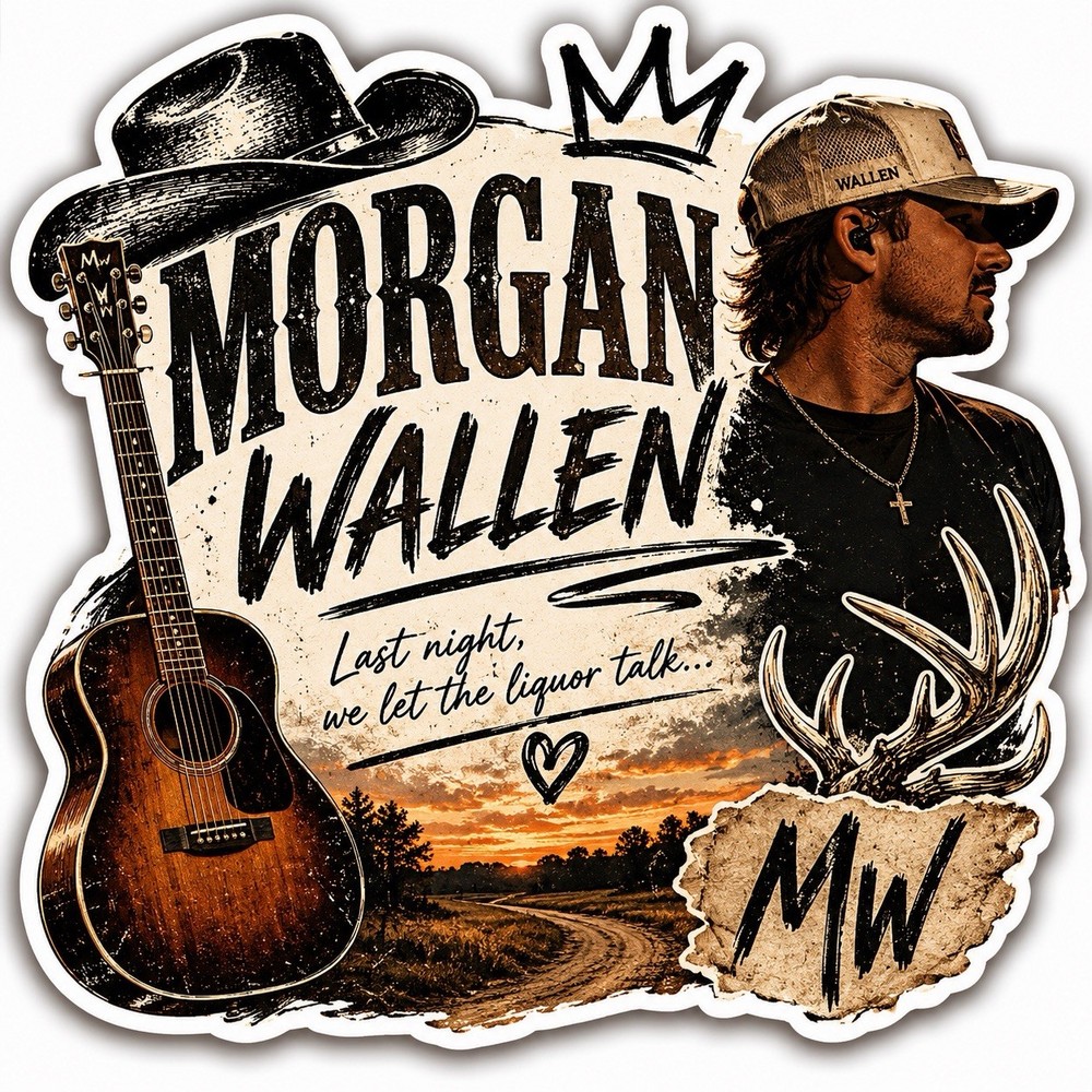 Morgan Wallen Sticker/Country/Country Music/You Proof/Last Night/Style 2