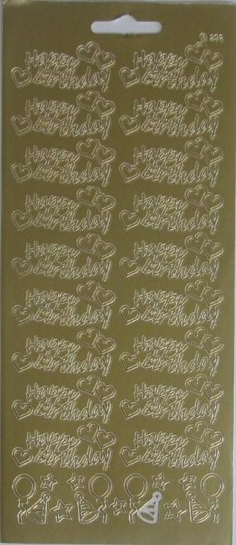 Outline Sticker – Happy Birthday/Hearts – 1.6430 gl/gl
