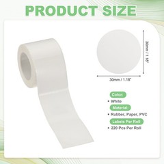 440 Pcs Thermal Sticker Paper, 1.2×1.2″ Round Thermal Printer Label, White