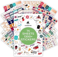 Monthly Weekly Daily Holiday Journaling Stickers 14 Sheets
