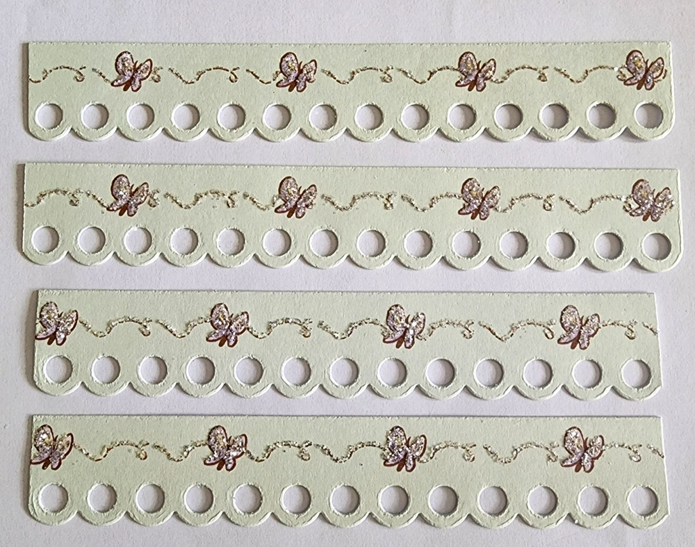 Disney Purple Butterfly Glitter Border Stickers Mint Green Scrapbooking 4pc