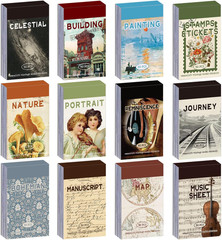 12 Sets 600 Sheets Washi Stickers for Journaling, Map Nature Celestial Portrait