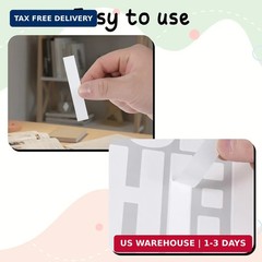 138Pcs White Letter Stickers, 3inch Large White Alphabet Sticker and Number Stic
